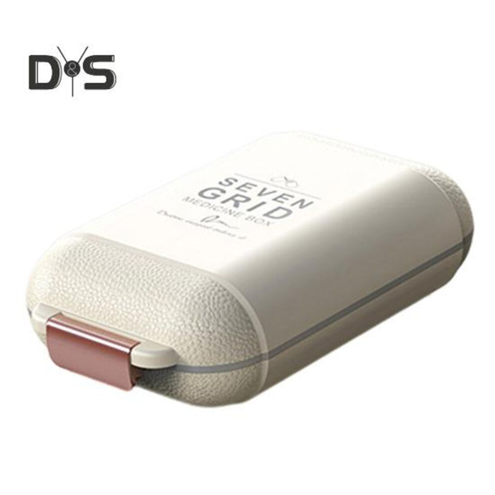 (white, L) Pill Dispenser Storage Box Large Capacity Multiple Compartments Small Medicine Divider Portable Sealed Box