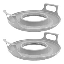 (As show, One size) 2 Pack Microwave Bowl Holder with Handles - Microwave Cool Plate