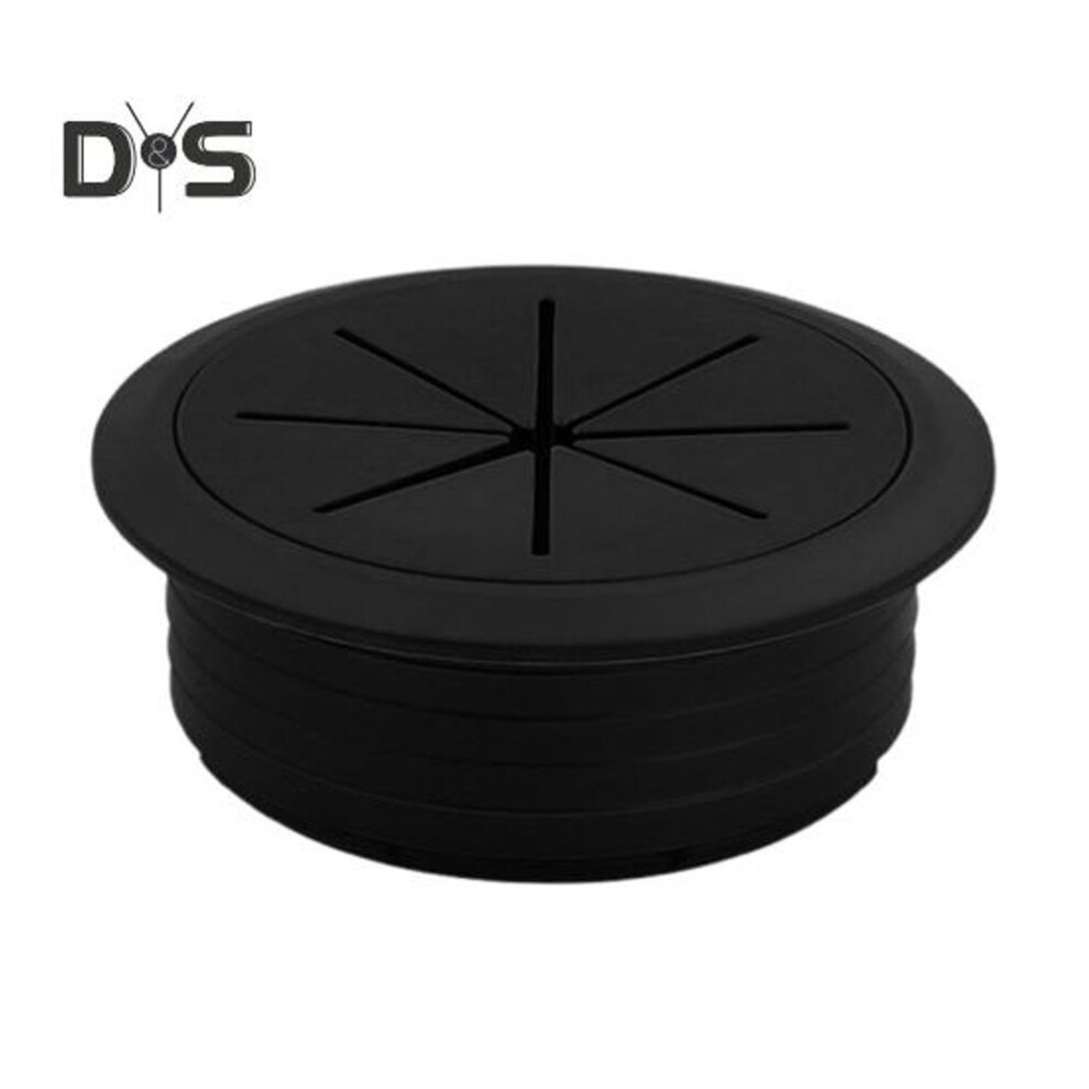(black, 60mm) Desk Wire Cord Cable Grommets Hole Cover Plastic Cable Cord Organizer Line Outlet Port Threading Box Cover For Office Pc Desk