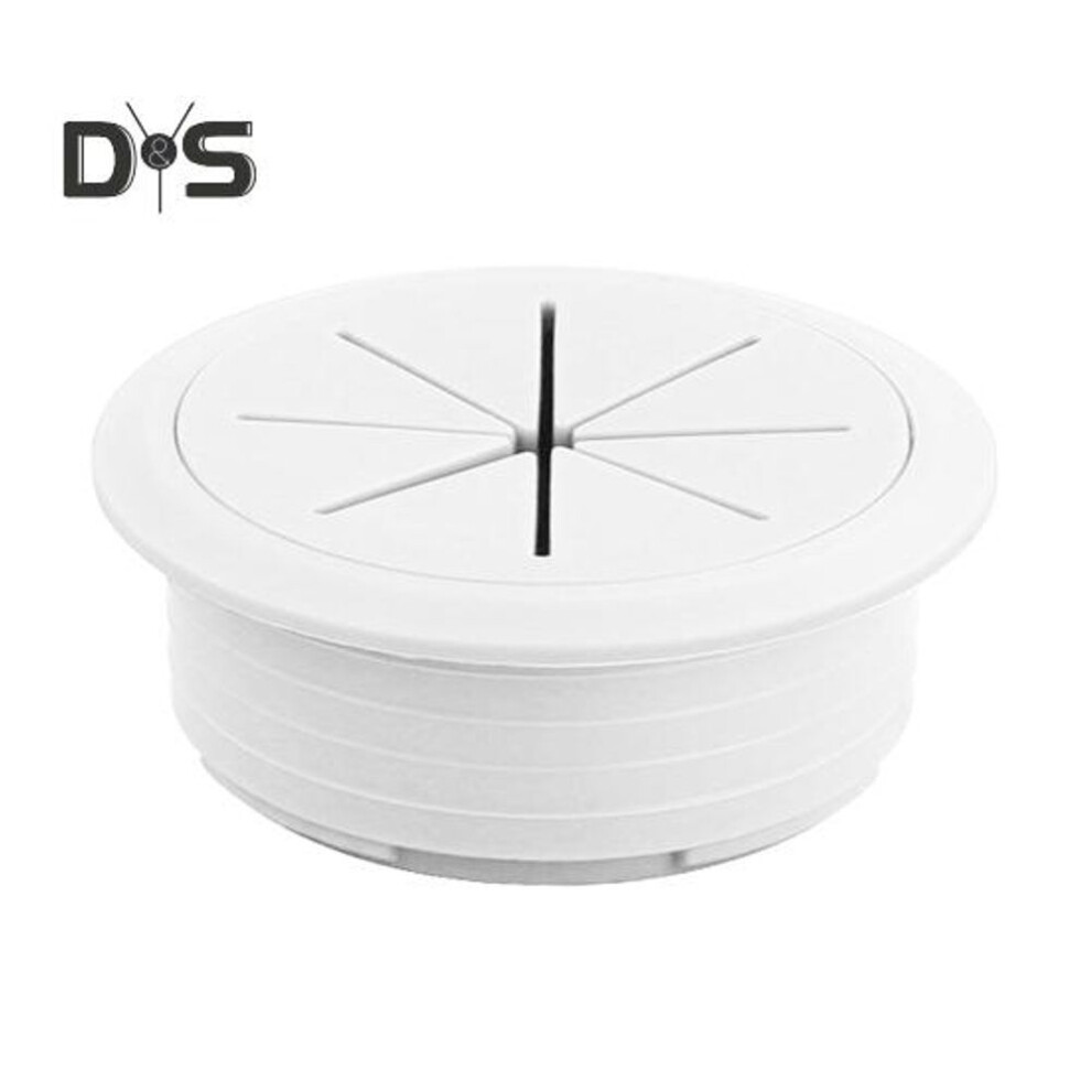 (white, 60mm) Desk Wire Cord Cable Grommets Hole Cover Plastic Cable Cord Organizer Line Outlet Port Threading Box Cover For Office Pc Desk