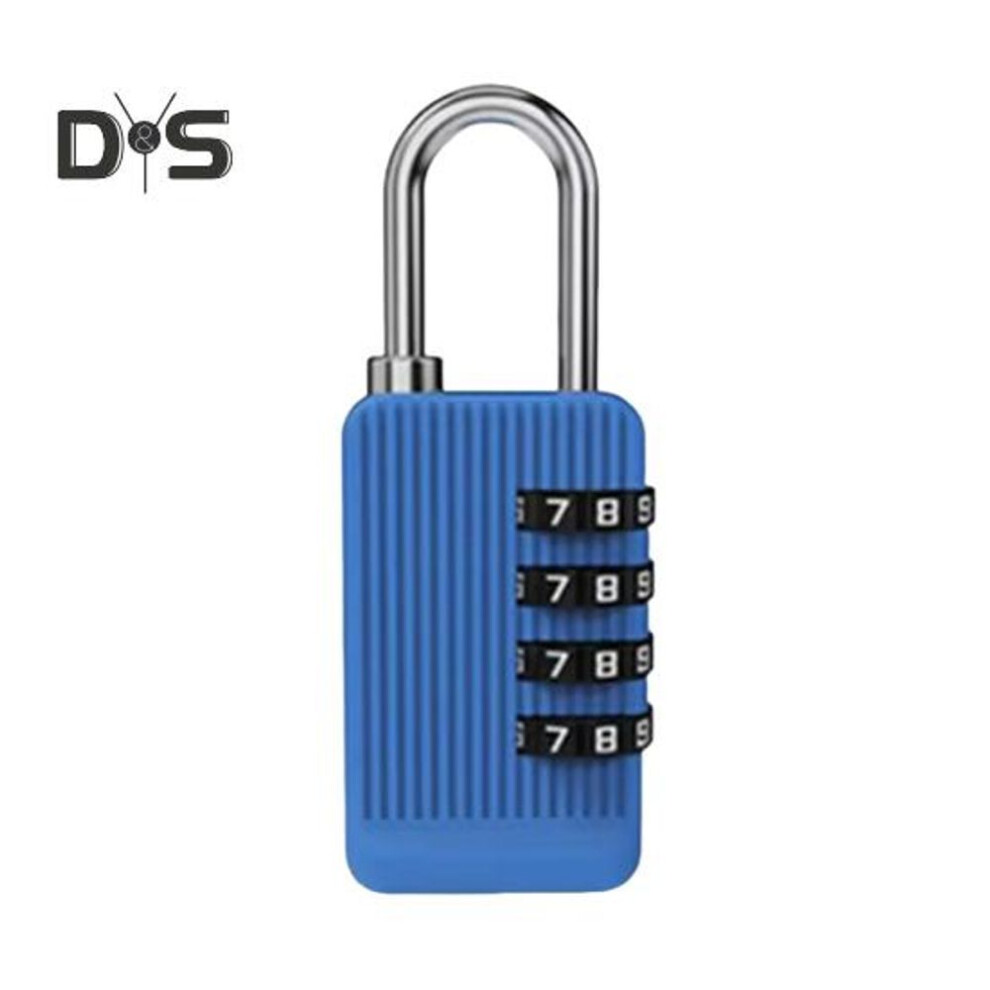 (blue) 4 Digit Combination Lock Zinc Alloy Anti-theft Dormitory Cabinet Lock Outdoor Security Coded Padlock For School Bags Luggage Gym Travel