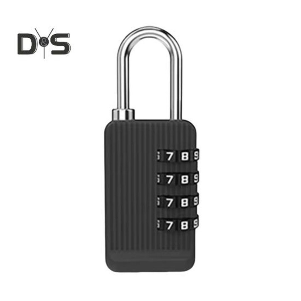 (black) 4 Digit Combination Lock Zinc Alloy Anti-theft Dormitory Cabinet Lock Outdoor Security Coded Padlock for School Bags Luggage Gym Travel