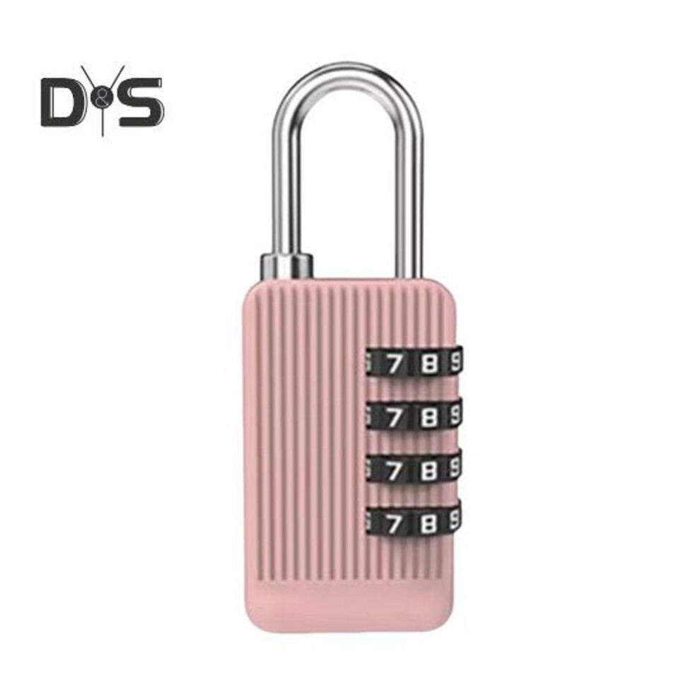 (pink) 4 Digit Combination Lock Zinc Alloy Anti-theft Dormitory Cabinet Lock Outdoor Security Coded Padlock For School Bags Luggage Gym Travel