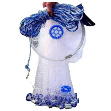 (As show, One size) 8Ft Full Spread Nylon Filament Fish Net Easy Throw Fishing compatible with Hand Cast