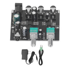 (As show, One size) 2 Channel Sound Mixer Low Noise Volume Adjustable 2 in 2 Out Stereo Passive Mixer  100‑240V
