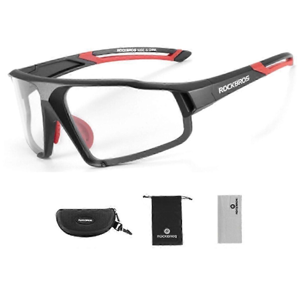 (As show, One size) ROCKBROS Photochromic Cycling Glasses Men'S Sports Sunglasses Mountain Road Bike Goggles