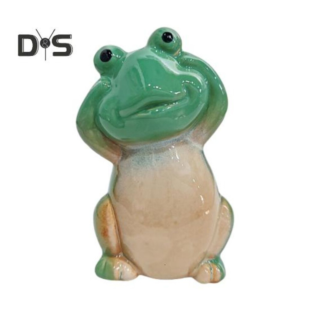 (as the picture, 1pc) 1/2pcs Cartoon Green Ceramic Frog Toilet Bolt Covers Easy Installation Animal Theme Decor Bathroom Ornament