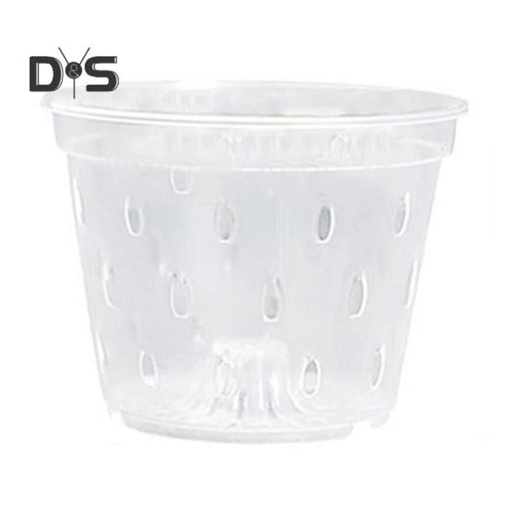 (white, 12.5cm) Clear Orchid Pot Reusable Orchid Flowerpot With Holes Plastic Ventilated Planter For Repotting Growing Indoor Outdoor Orchids