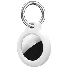 (As show, One size) Air tags Keyring Compatible with Apple Airtag Case,Air Tag Airtags Holder Keychain, for AirTags Holder AirTag Cover,Pets Collar,for Keys (White)2pcs