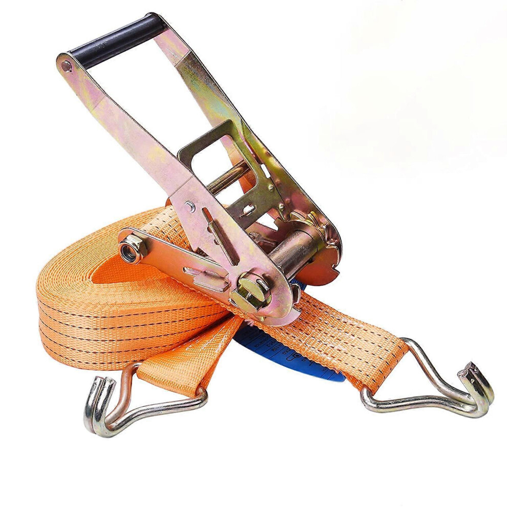 (As Show, One Size) Ratchet Straps, Lashing Straps 10M X 50Mm For Rated 2000 Kg Capacity With Tensioner Hook Tightening Straps 4909775503401