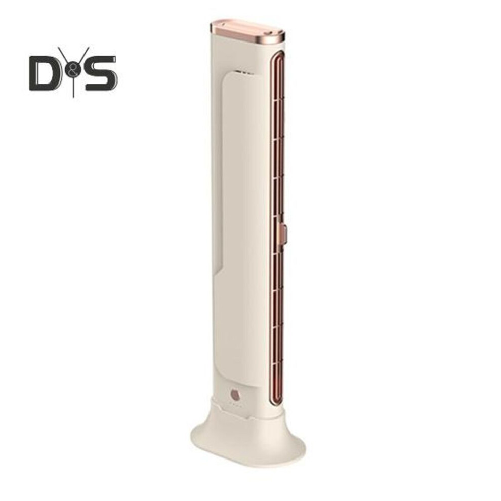 (beige) Bladeless Tower Fan with 3 Speeds Strong Airflow Quiet Operation Rechargeable Wireless Free-Standing Fan Air Conditioner