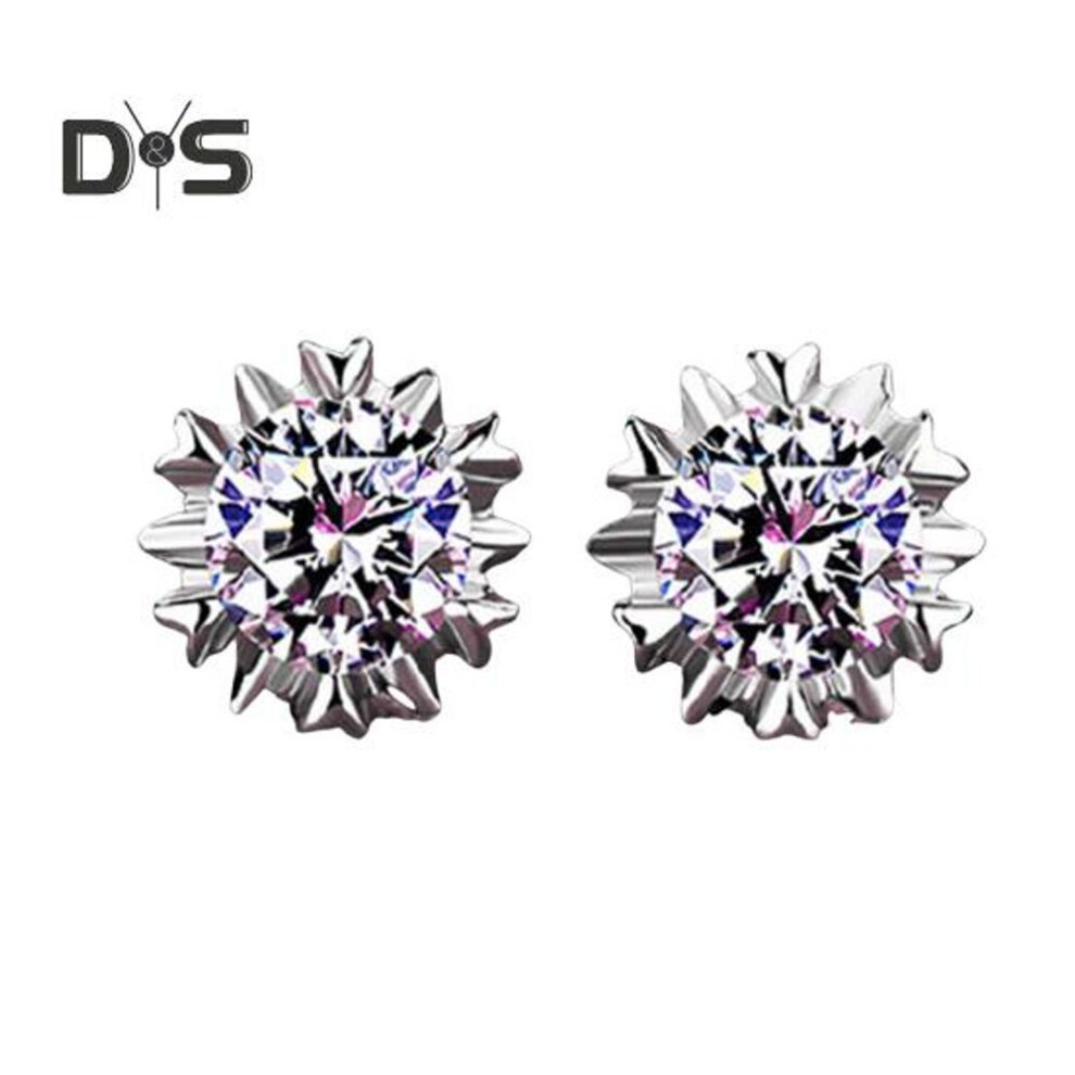 (as the picture, D) 1 Pair Women Ear Studs Cubic Zirconia Copper Stud Earrings Sparkling Hypoallergenic Ear Studs Anniversary Valentine's Day Wedding Gifts for Her