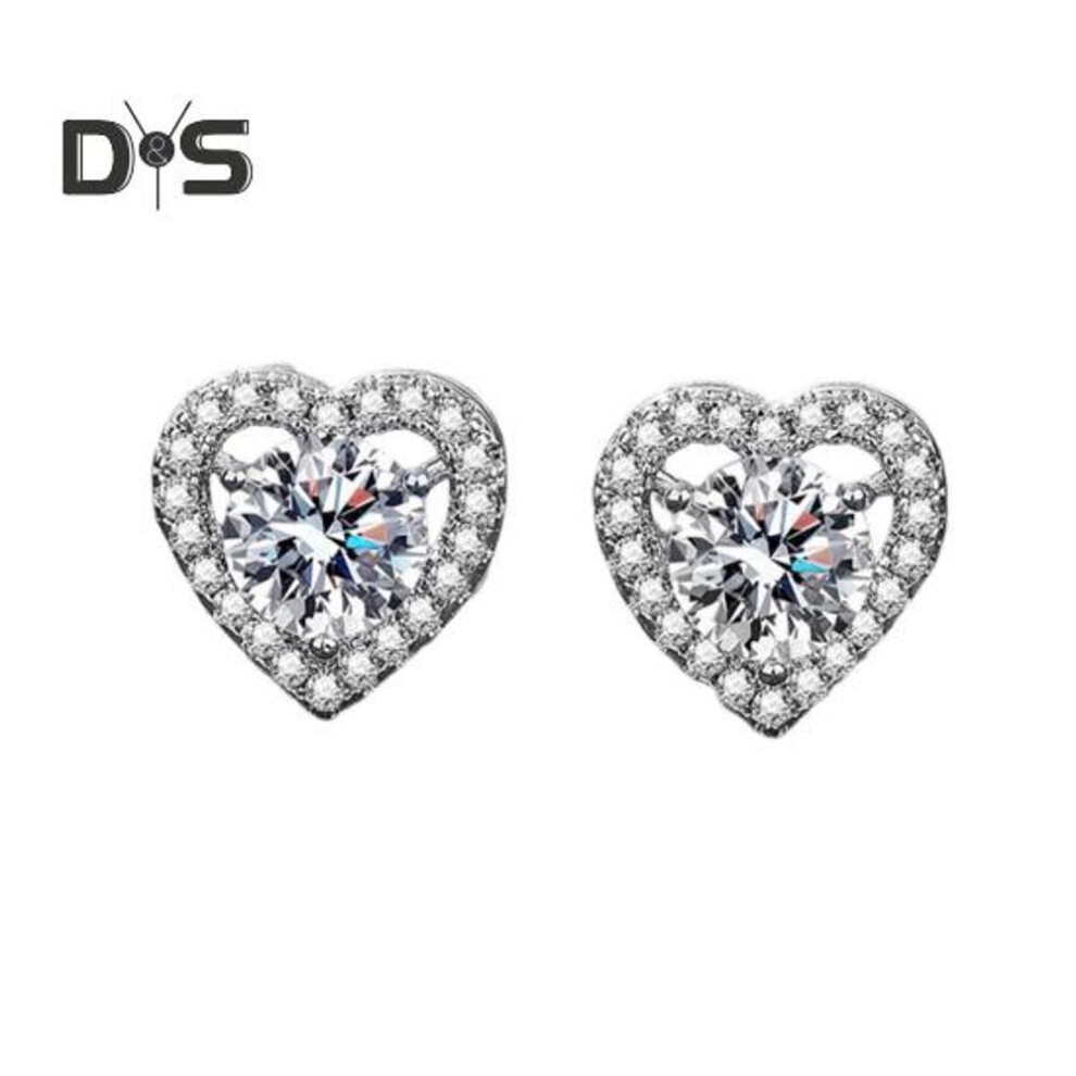 (as the picture, A) 1 Pair Women Ear Studs Cubic Zirconia Copper Stud Earrings Sparkling Hypoallergenic Ear Studs Anniversary Valentine's Day Wedding Gifts for Her