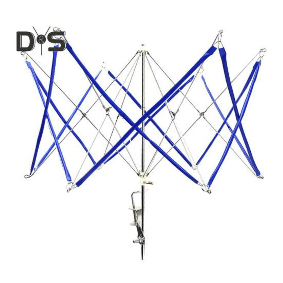 (blue) Yarn Swift Foldable Metal Yarn Winder Portable Umbrella Yarn Ball Swift Skein Holder With Table Clamp For Knitting Crochet Supplies