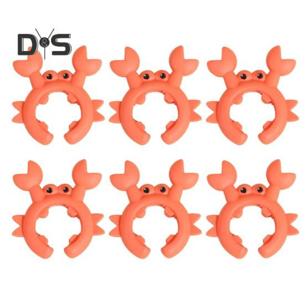 (orange) 6Pcs Spatula Holders Heat-Resistant Anti-Scalding Compact Size Multipurpose Silicone Utensil Holders Crab-Shaped Spoon Holders