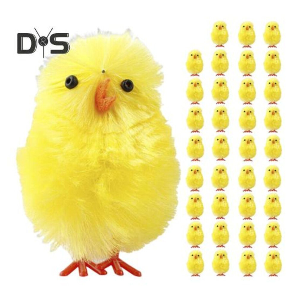 (as the picture, A) 24/36Pcs Easter Fur Chicks Adorable Appearance Mini Size Wide Application Fluffy Soft Plush Toys Easter Chicks Party Decorations