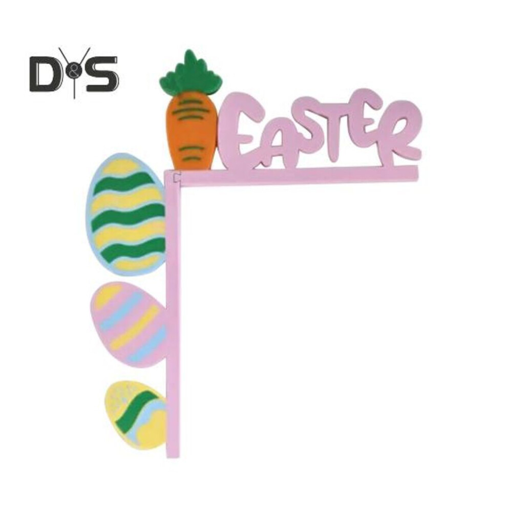 (as the picture, Left) Easter Door Corner Decor Eggs Carrot Door Topper Multicolor Corner Decoration for Windows Walls Spring Holiday Farmhouse Home Decor
