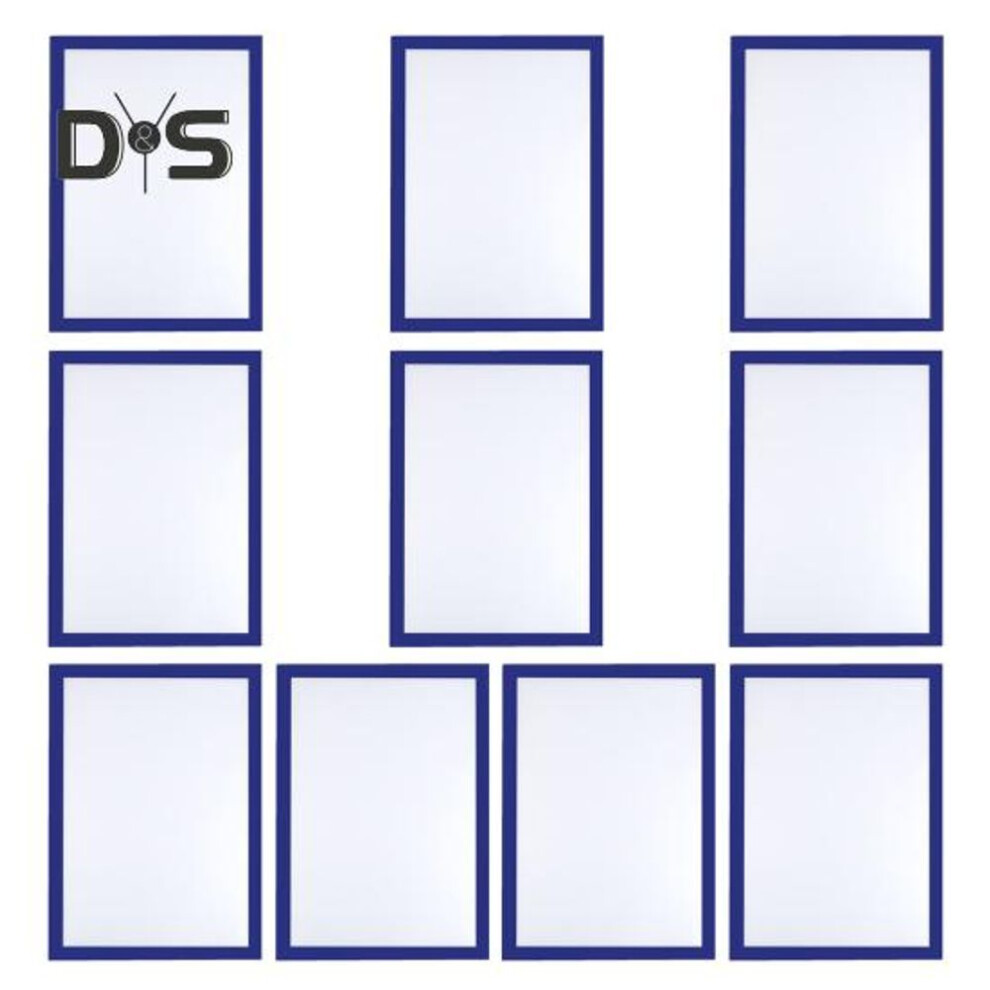 (blue, C 10 pcs) 10pcs A3/a4/a5/a6/8k Magnetic Sign Holder Wall Mounted Self-adhesive Photo Display Frame Picture Document Paper Poster Artwork Painting Holder