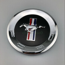 (Silver&Black) 1Pcs 5.9'' 3D Rear Trunk Running Horse Emblem Black Chrome for Mustang 5.0 Badge