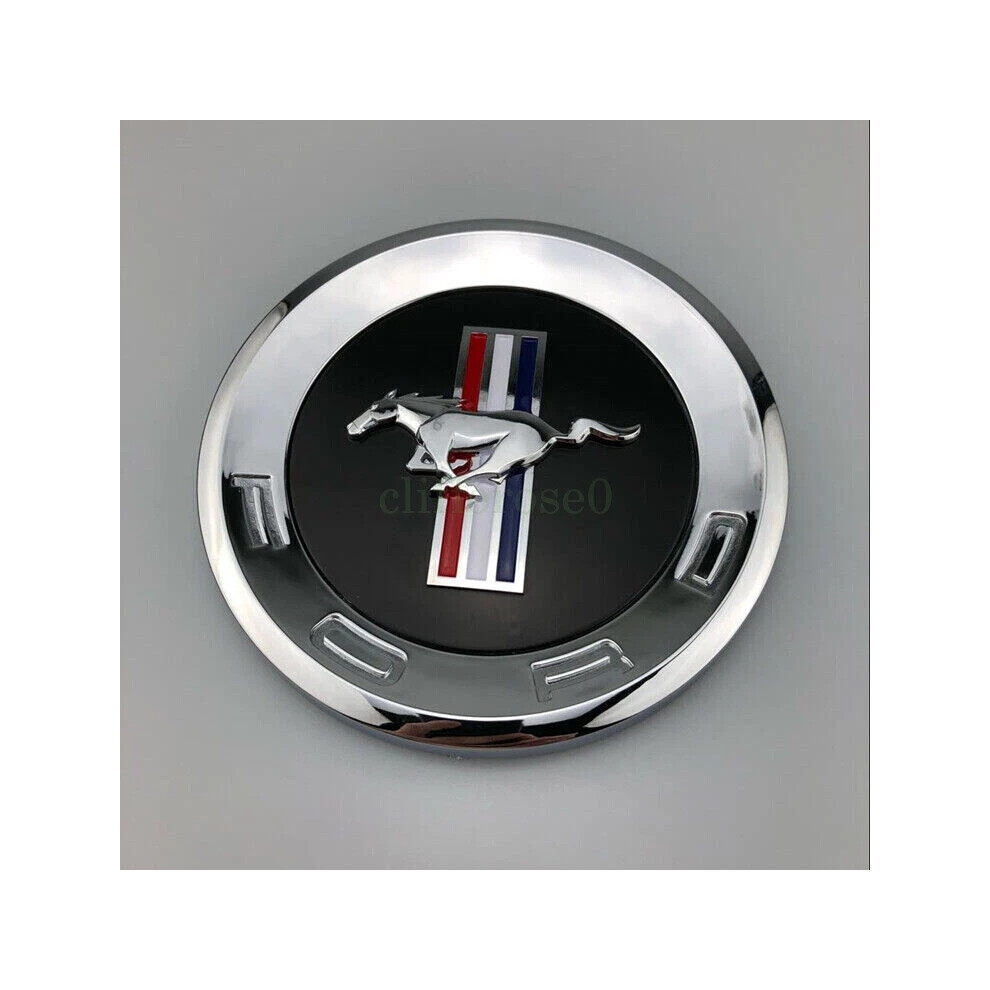 (&Black) 1Pcs 5.9'' 3D Rear Trunk Running Horse Emblem Chrome For Mustang 5.0 Badge Silver/Black 6963793341023