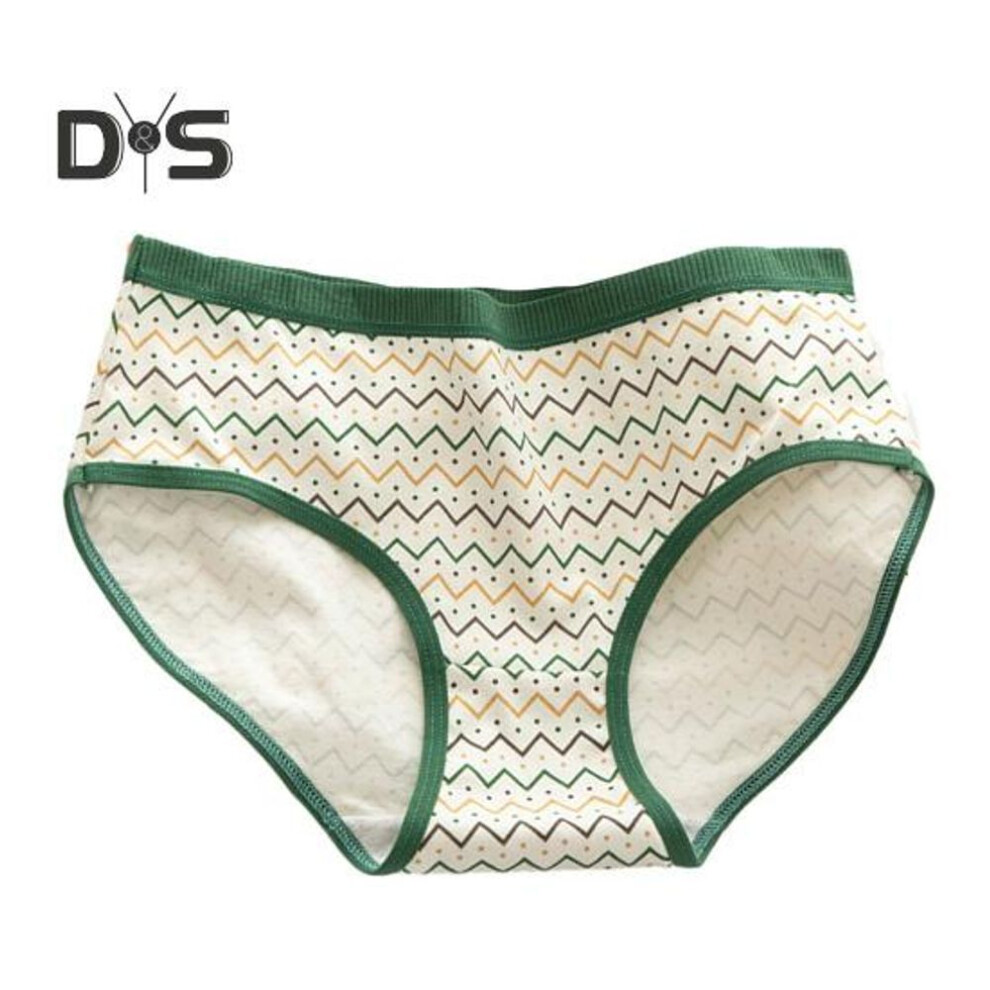 (multicolor, L) Japanese Style Teenage Girls Panties Cute Bear Pattern Green Cotton Crotch Briefs Mid rise Cartoon Student Underpants