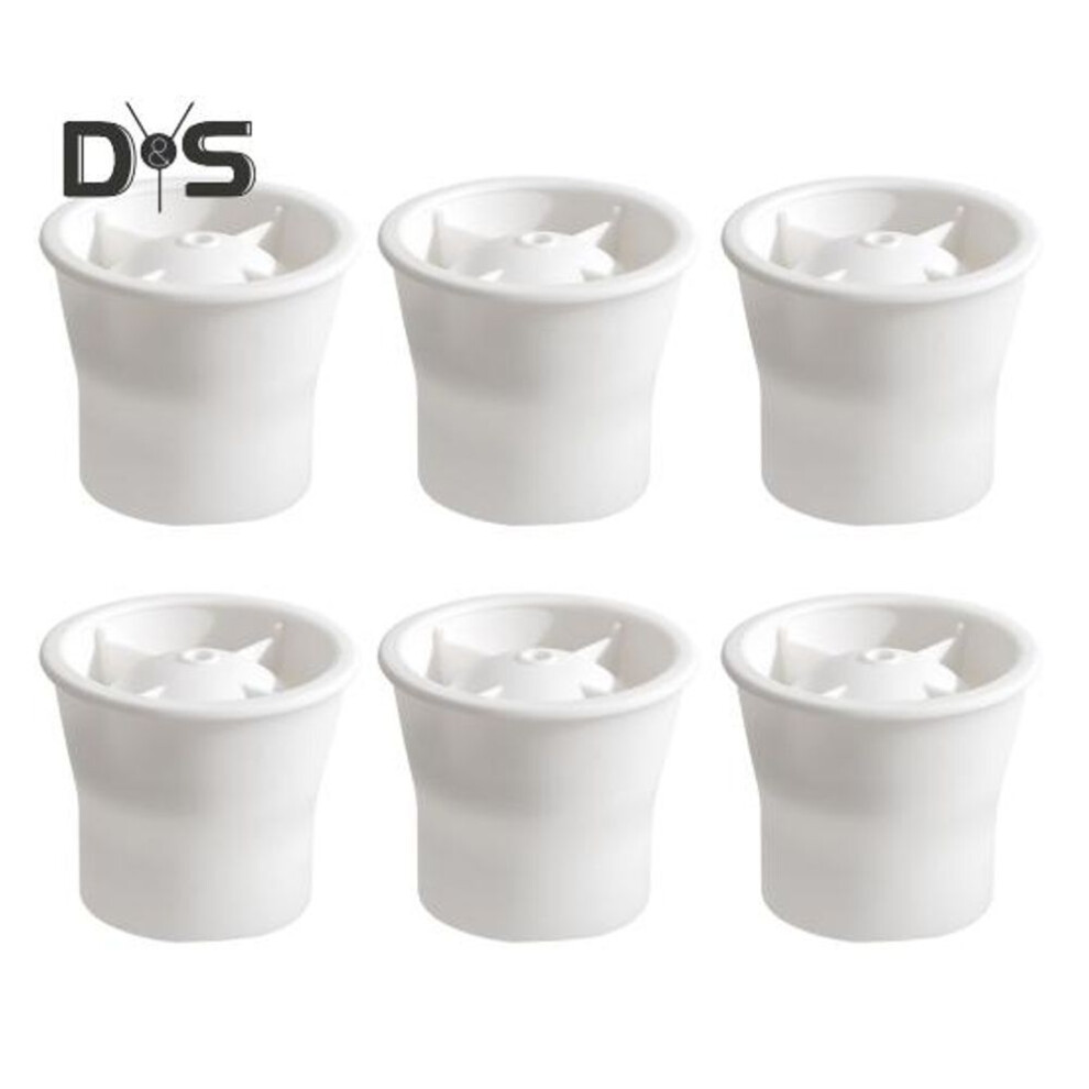 (white) 6Pcs Ice Tray Silicone Sphere Ice Mold Maker Food Grade Easy Release Ice Cube Mold with Lids Stackable Spherical Ice Makers