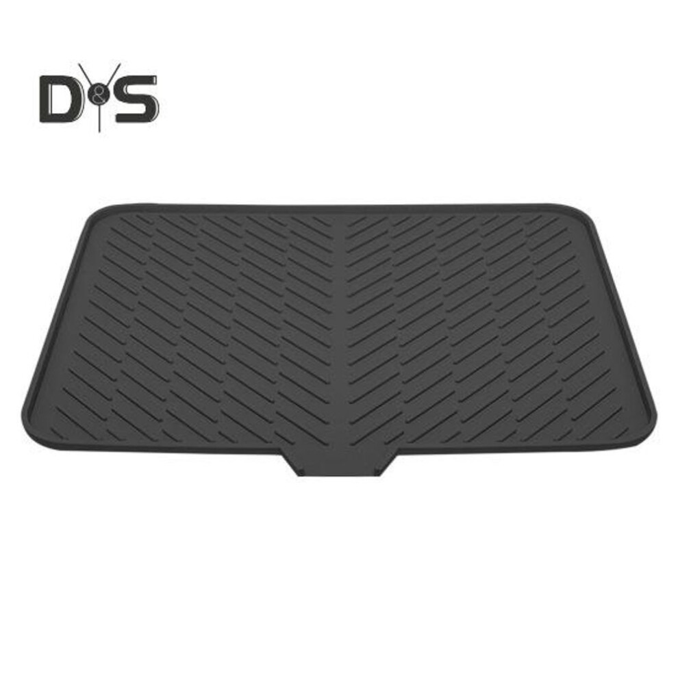 (black) Kitchen Counter Silicone Dish Drying Mat Wear Resistant Food-Grade Non-Slip Heat-Resistant Quick-Drying Dish Drying Mat