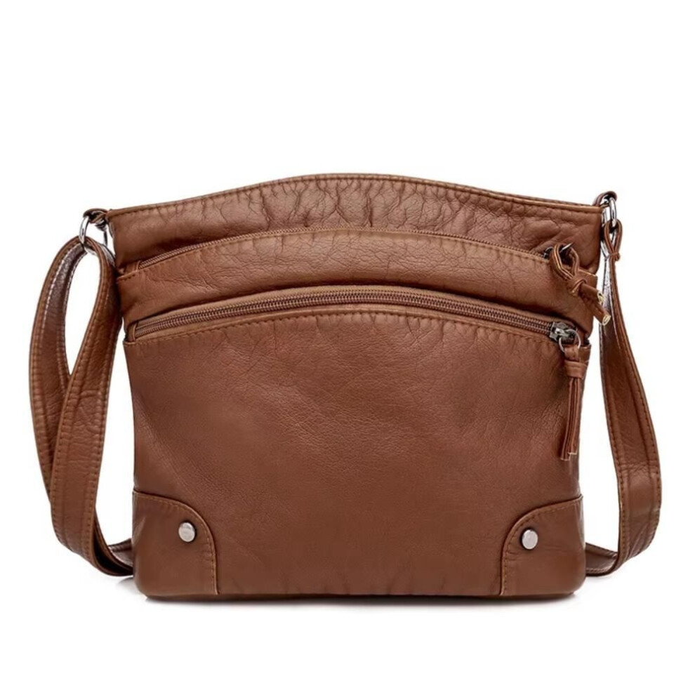 (brown) Large Capacity Female Crossbody Bags Multi-layer Messenger Bag Women Shoulder Bags  Travel