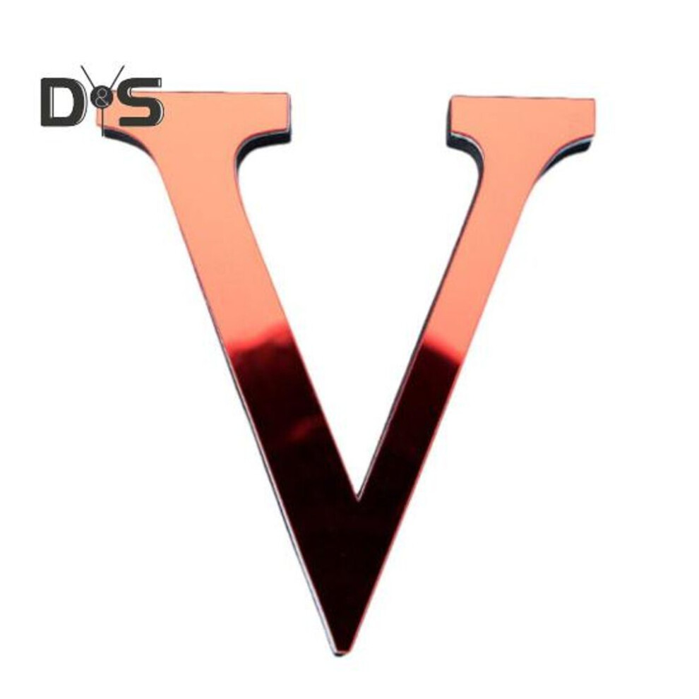 (as the picture, V) Mirror Letter Wall Sticker Acrylic English Letter Sticker Peel And Stick Wall Art DIY Letter Sticker for Holiday Celebration Decoration Living Room