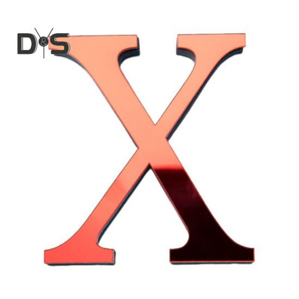 (as the picture, X) Mirror Letter Wall Sticker Acrylic English Letter Sticker Peel And Stick Wall Art DIY Letter Sticker for Holiday Celebration Decoration Living Room