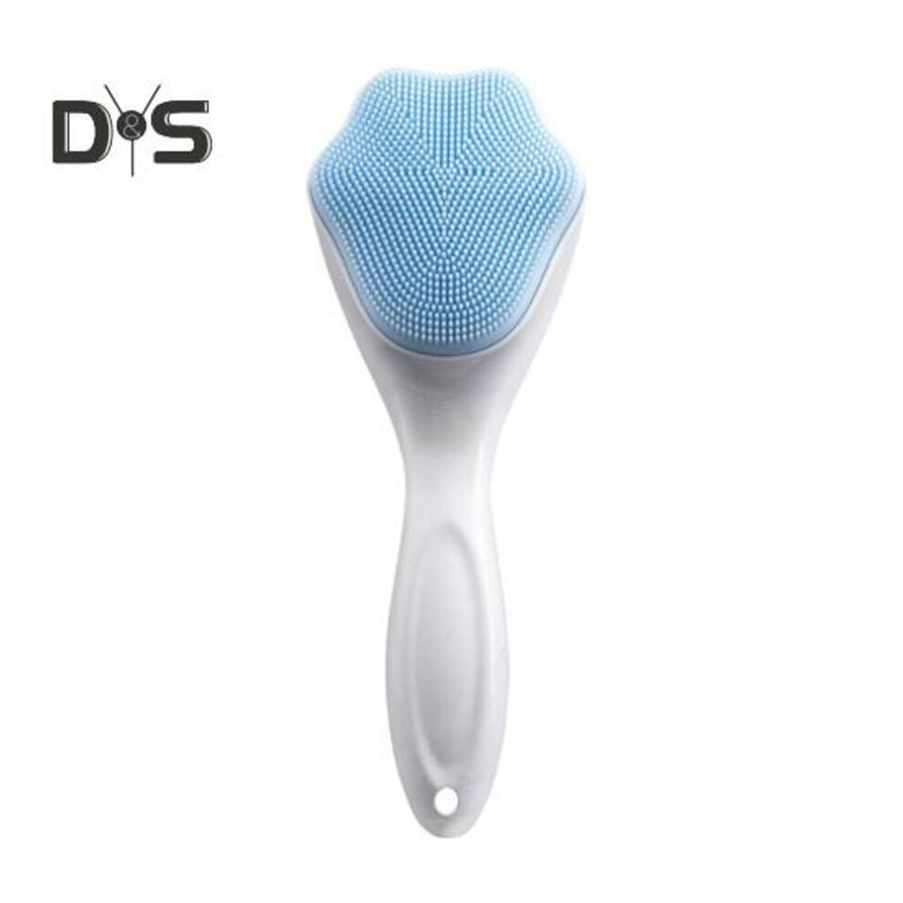 (blue) Silicone Face Scrubber Handheld Cat Paw Design Facial Cleansing Brush For Exfoliating Massaging Blackheads Removal Boby Lotion Application