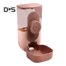 (pink, B) Hanging Cage Pet Food Bowl Plastic Automatic Pet Feeder Small Pet Water Dispenser for Dogs Cats Rabbits