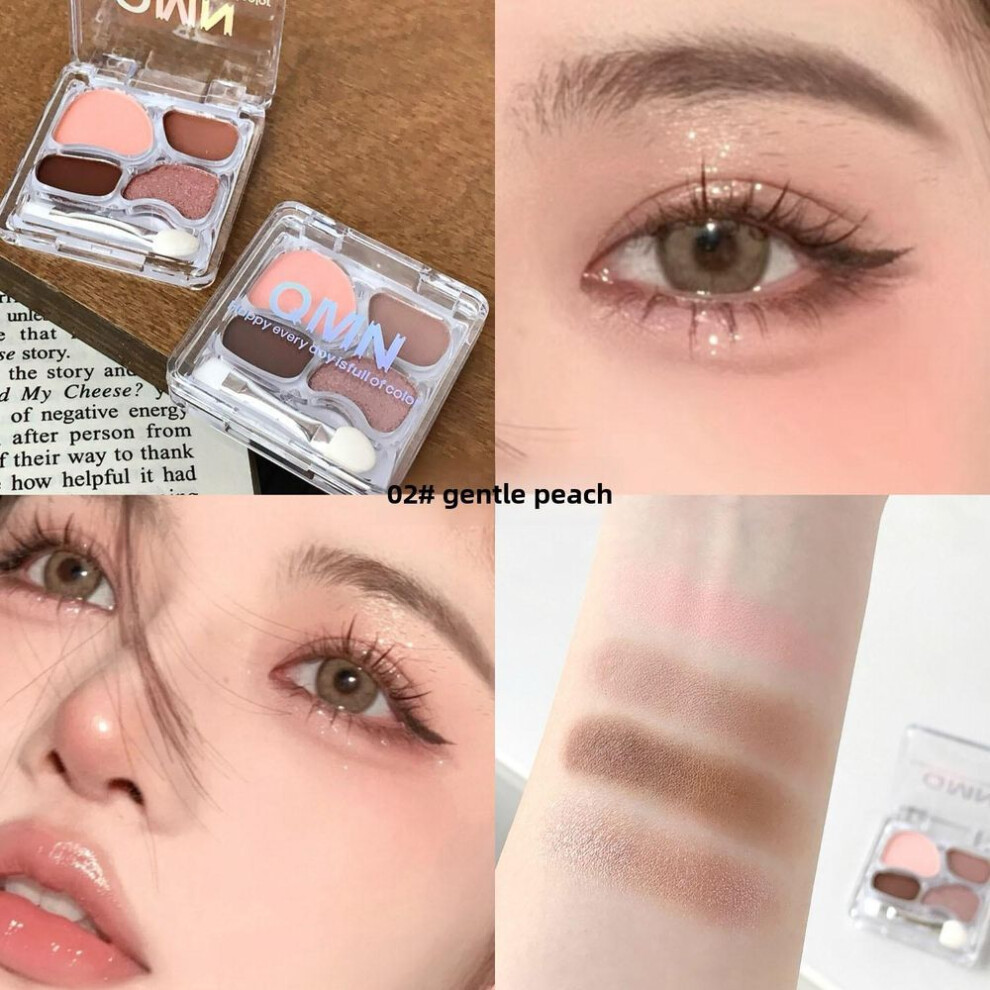 (as the picture, 02) Enchanting Gaze Eyeshadow Palette: 4 Versatile Matte & Shimmer Shades for Stunning Eye Makeup
