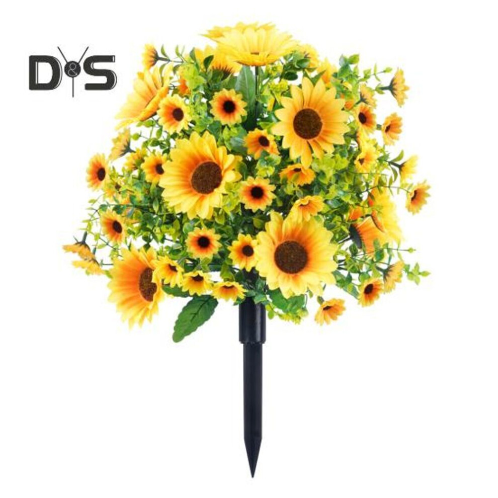 (as the picture, 1pc) 22 Inch Artificial Sunflower All-weather Yellow Fake Flower With Ground Stake Fade-resistant Faux Sunflowers For Outdoor Garden Yard Lawn Patio Decor