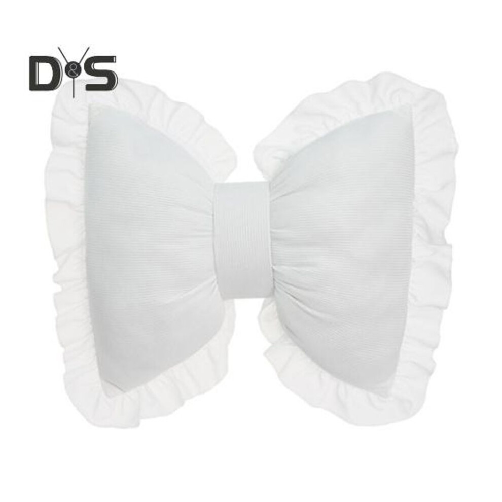 (white) Bow-shaped Pillow Ruffle Lace Decor Fluffy PP Cotton Filling Holiday Adds Elegance And Romance Pillow Bed Couch Car Seat Decoration Companion Pillow