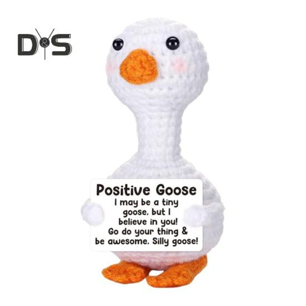 Crochet Goose Ornament Vibrant Color Goose Statue Children Toy Ornament Attractive Home Office Desktop Decoration
