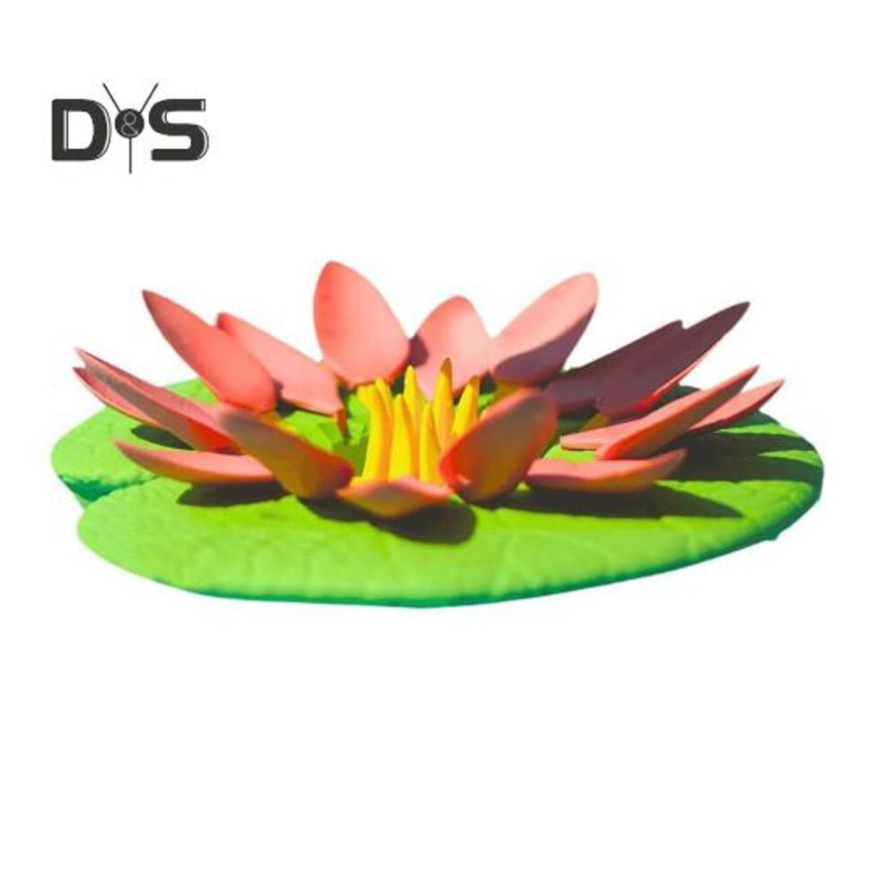 (red) Water Lily Pad Cup Holder With Self Adjusting Petals 3D Printed Lotus Swimming Pool Party Floating Beverage Drink Soda Can Holder