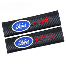 (Pack of 2) FORD Car Seat Belt Cover 2x Safety Shoulder Strap Cushion Pad Carbon Fiber - UK
