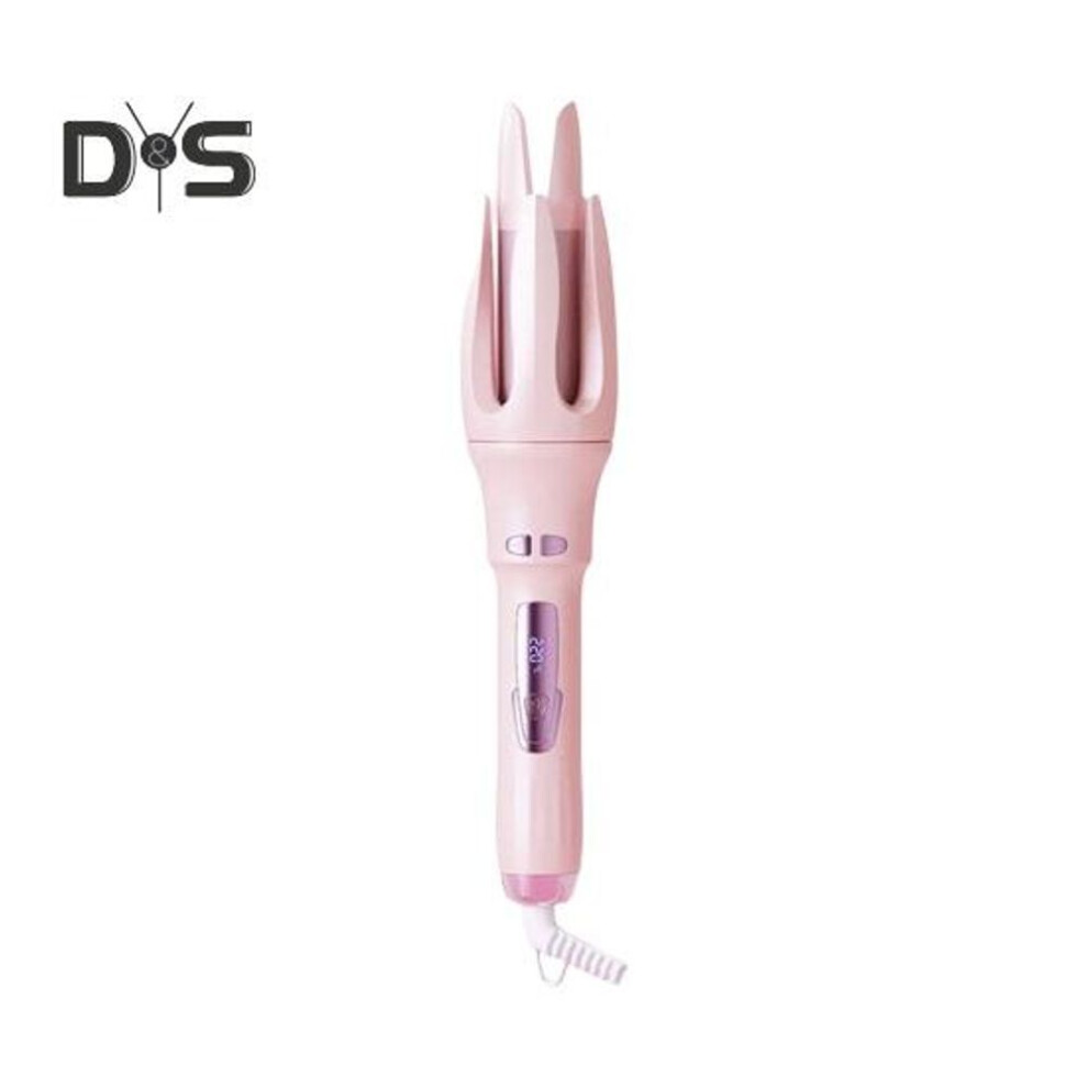 (pink) 32mm Automatic Curling Iron 4 Temperature Adjustable Fast Heating Electric Rotary Hair Curler Negative Ions Ceramic Curling Wand Women Hair Styling
