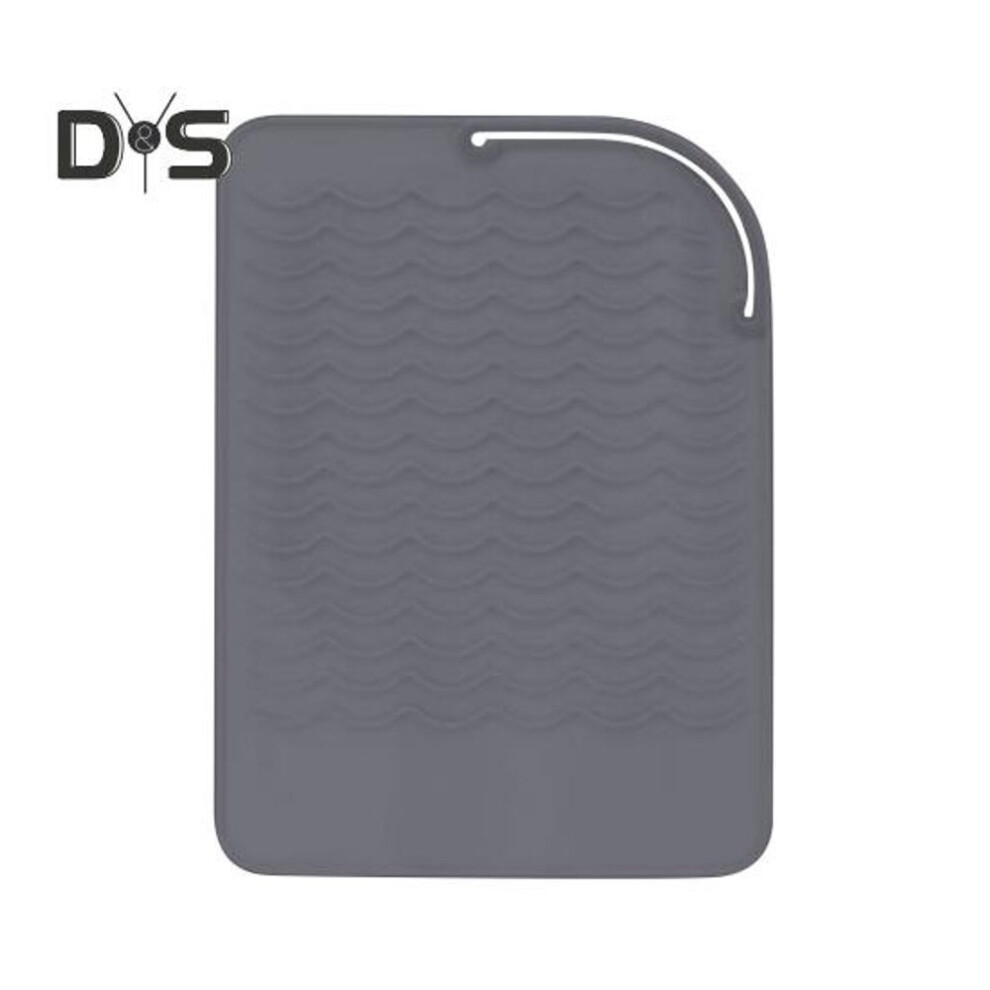 (grey) Curling Iron Heat Resistant Mat Anti-slip Silicone Rectangle Portable Flat Iron Hair Straightener Hair Styling Hot Tools Travel Heat Pad Protector