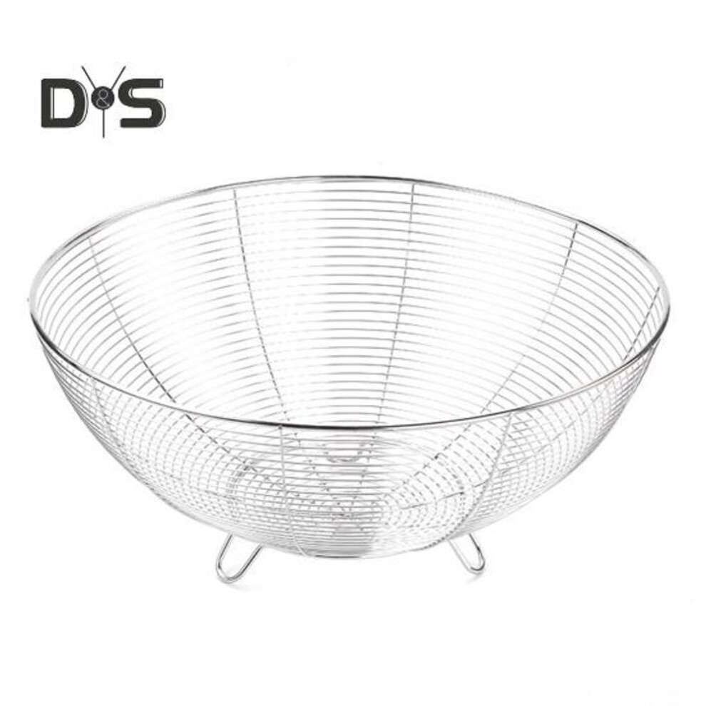 (as the picture, 28cm) Stainless Steel Vegetable Basket Modern Wire Fruit Bowl For Kitchen Counter Metal Baskets For Fruits Vegetables Snacks Bread