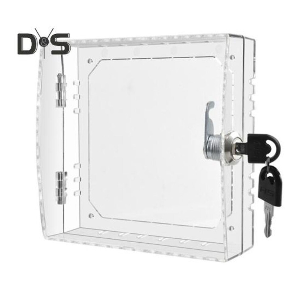 Large Thermostat Lock Box Cover with Key Transparent Design Easy to Install Universal Clear Thermostat Cover AC Lock Box Cover