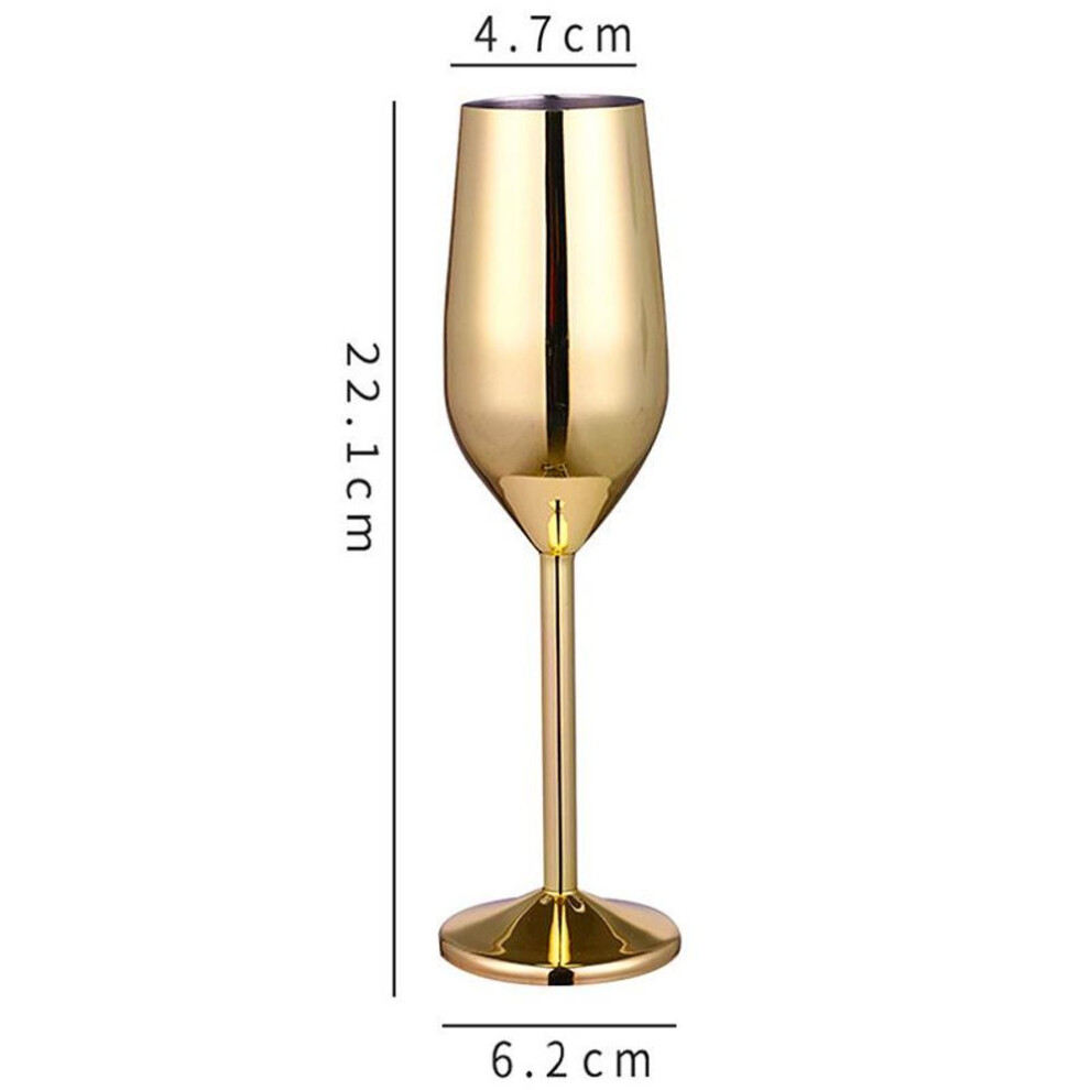 (gold) 220Ml Stainless Steel Goblets Red Wine Glass Juice Drink Champagne Goblet Party Barware Kitchen Drinkware