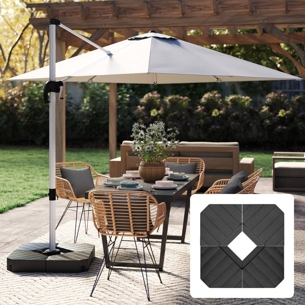 Outsunny Umbrella Weights for Offset Parasols, 80kg Sand or 60kg Water Filled