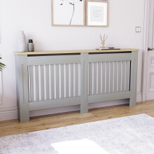 (Extra Large) Arlington Radiator Cover Heating Cabinet Grey Oak