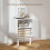 Homcom HOMCOM Boho Bedside Table with Rattan Door and Adjustable Shelf, White 3