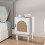 Homcom HOMCOM Boho Bedside Table with Rattan Door and Adjustable Shelf, White 7