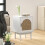 Homcom HOMCOM Boho Bedside Table with Rattan Door and Adjustable Shelf, White 8