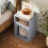Homcom HOMCOM Bedside Table, Modern Bedside Cabinet for Bedroom, Grey 6
