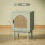 Homcom HOMCOM Boho Bedside Table with Rattan Door and Adjustable Shelf, Light Green 3